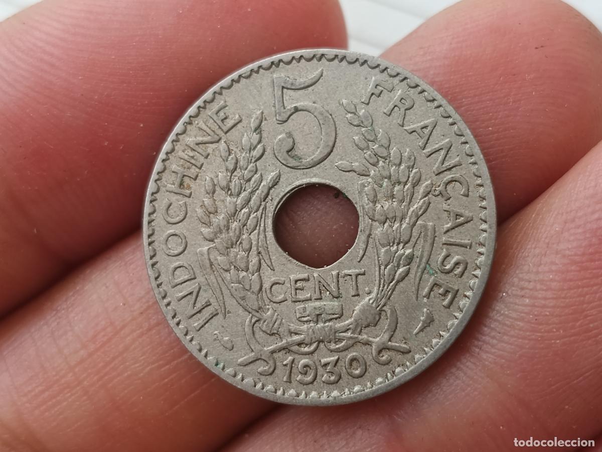 Monedas antiguas de Asia: INDOCHINA FRANCESA, 5 Cents, 1930, Paris, Cobre - n&iacute;quel EBC