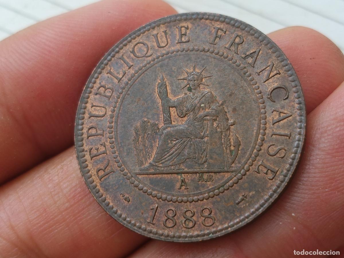 Monedas antiguas de Asia: Indochina 1 Cent 1888 A Excelente estado