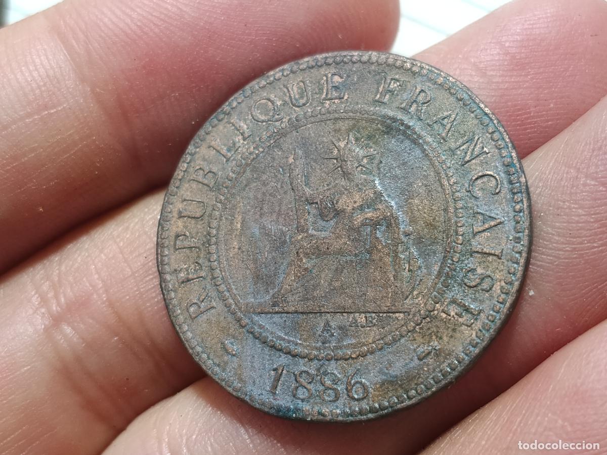 Monedas antiguas de Asia: Indochina 1 Centime 1886