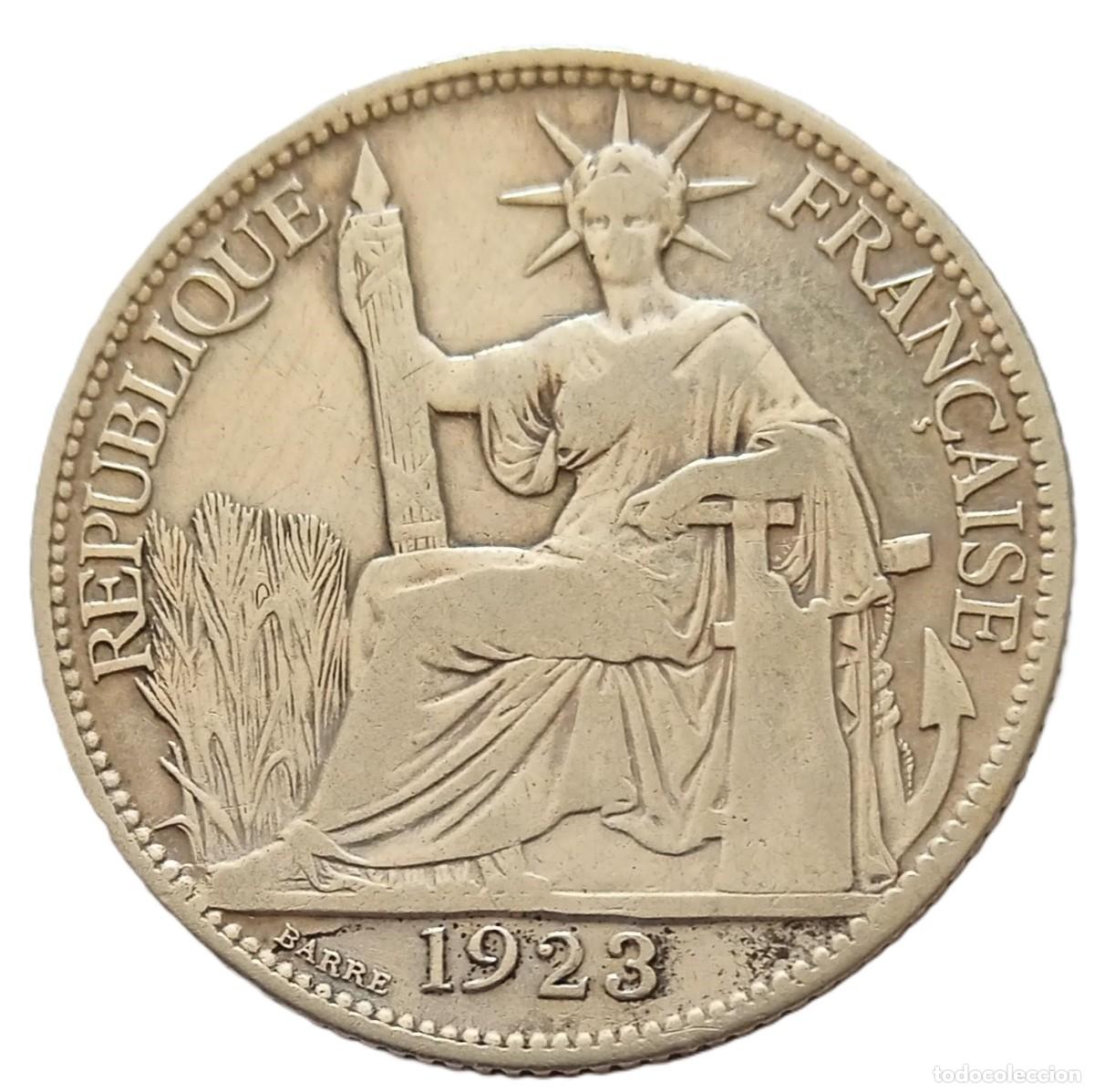 Monete antiche di Asia: Moneda Plata Indochina Francesa 1923