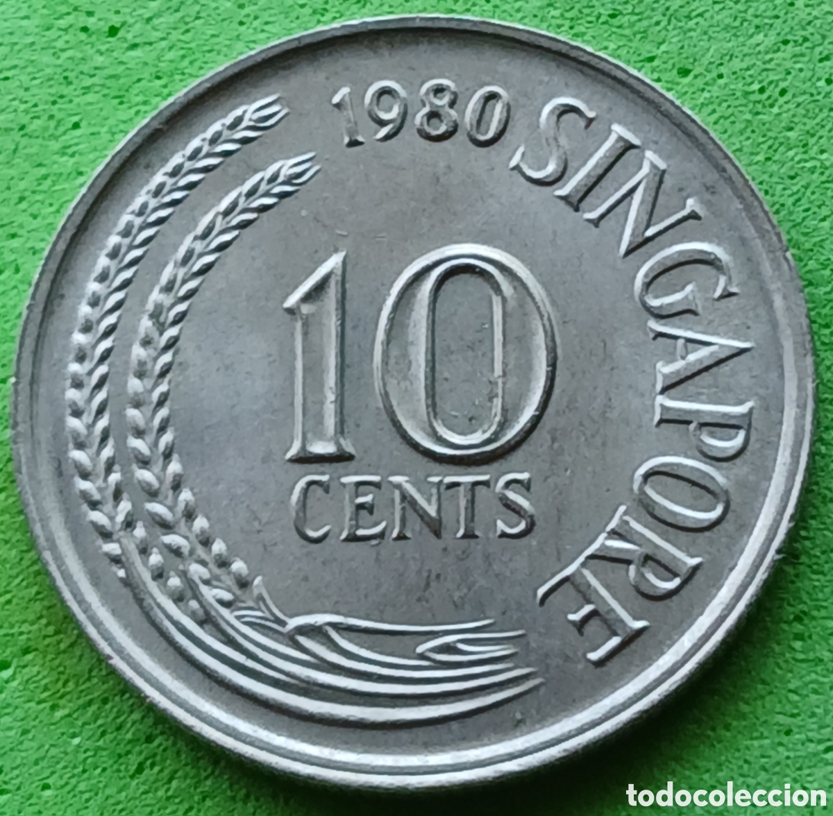 Monedas antiguas de Asia: Singapur 10 cents 1980 km#3 sin marca de ceca