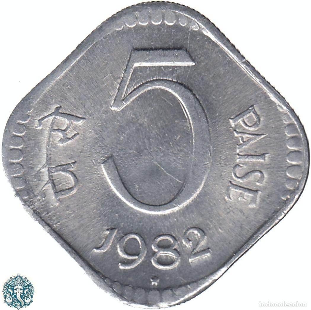 Monedas antiguas de Asia: INDIA 5 Paise 1982 Ceca Hyderabad ☆ KM#18.6