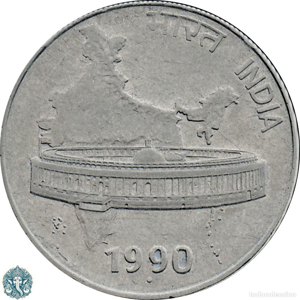 Monedas antiguas de Asia: INDIA 50 Paise 1990 Ceca Noida ● KM#69