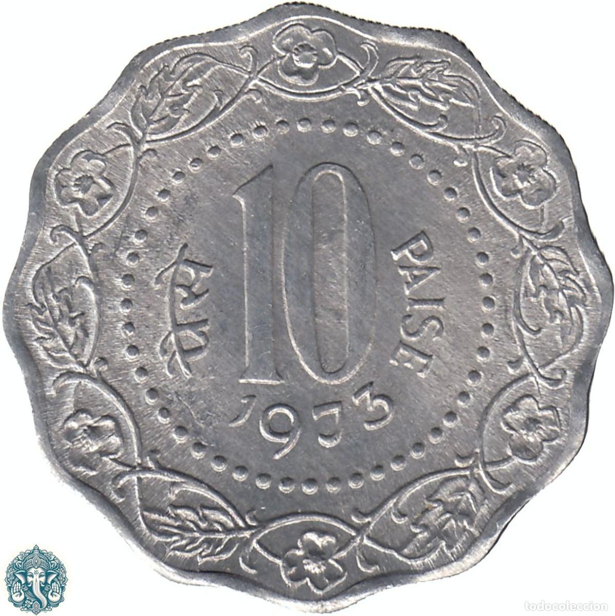 Monedas antiguas de Asia: INDIA 10 Paise 1973 Ceca Calcuta KM#27.1