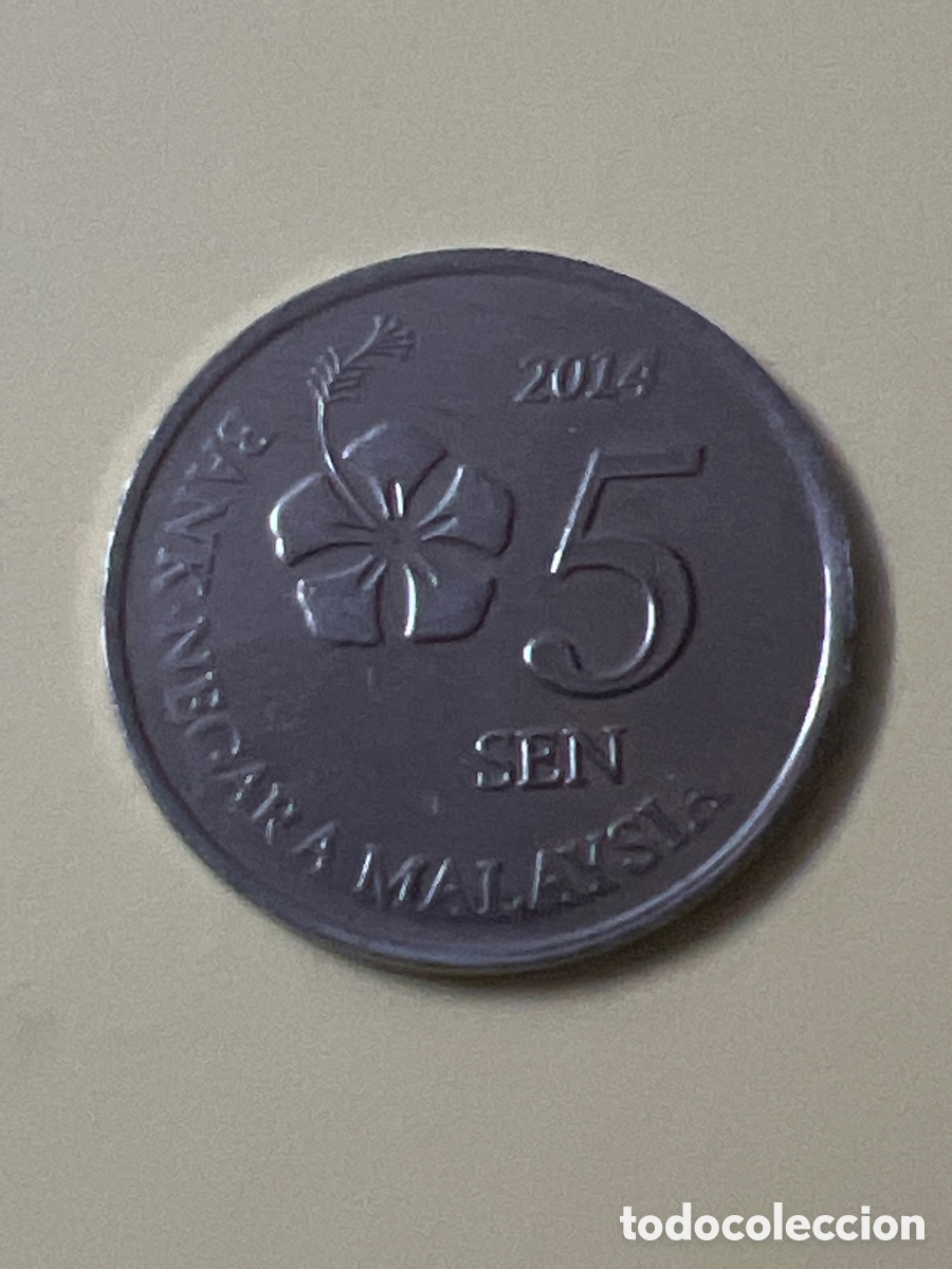 Monedas antiguas de Asia: C321. Moneda - 5 sen de Malasia. A&ntilde;o 2014