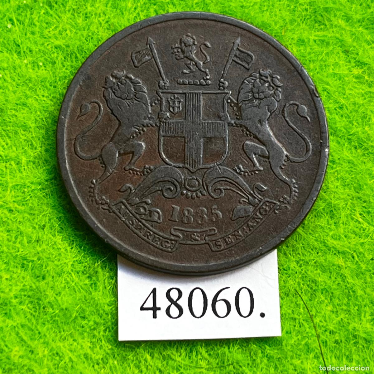 Monedas antiguas de Asia: Compa&ntilde;&iacute;a Brit&aacute;nica de las Indias Orientales, 1/4 anna 1835, East India Company, India Brit&aacute;nica