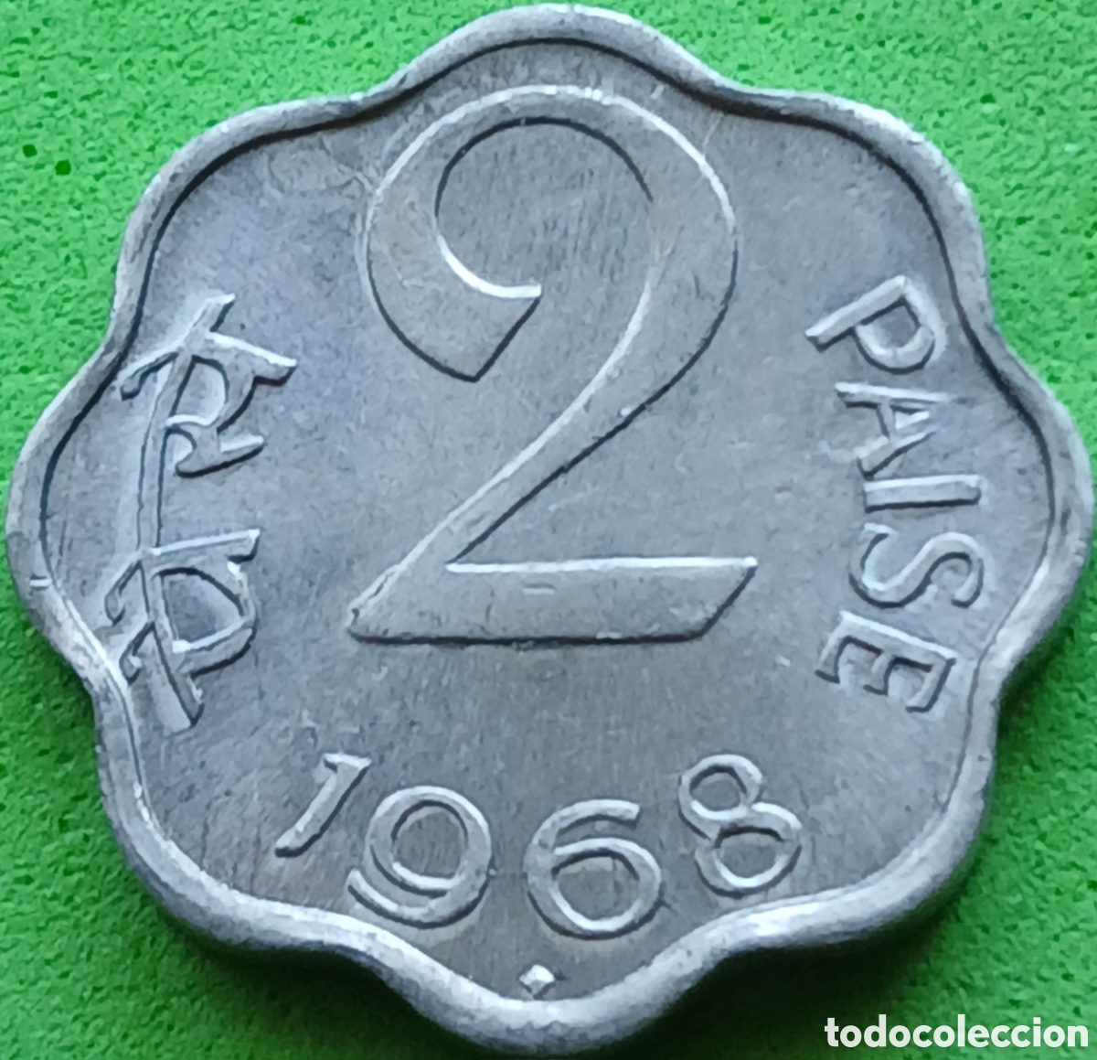 Monedas antiguas de Asia: India 2 paise 1968 km#13.5 ceca Bombay