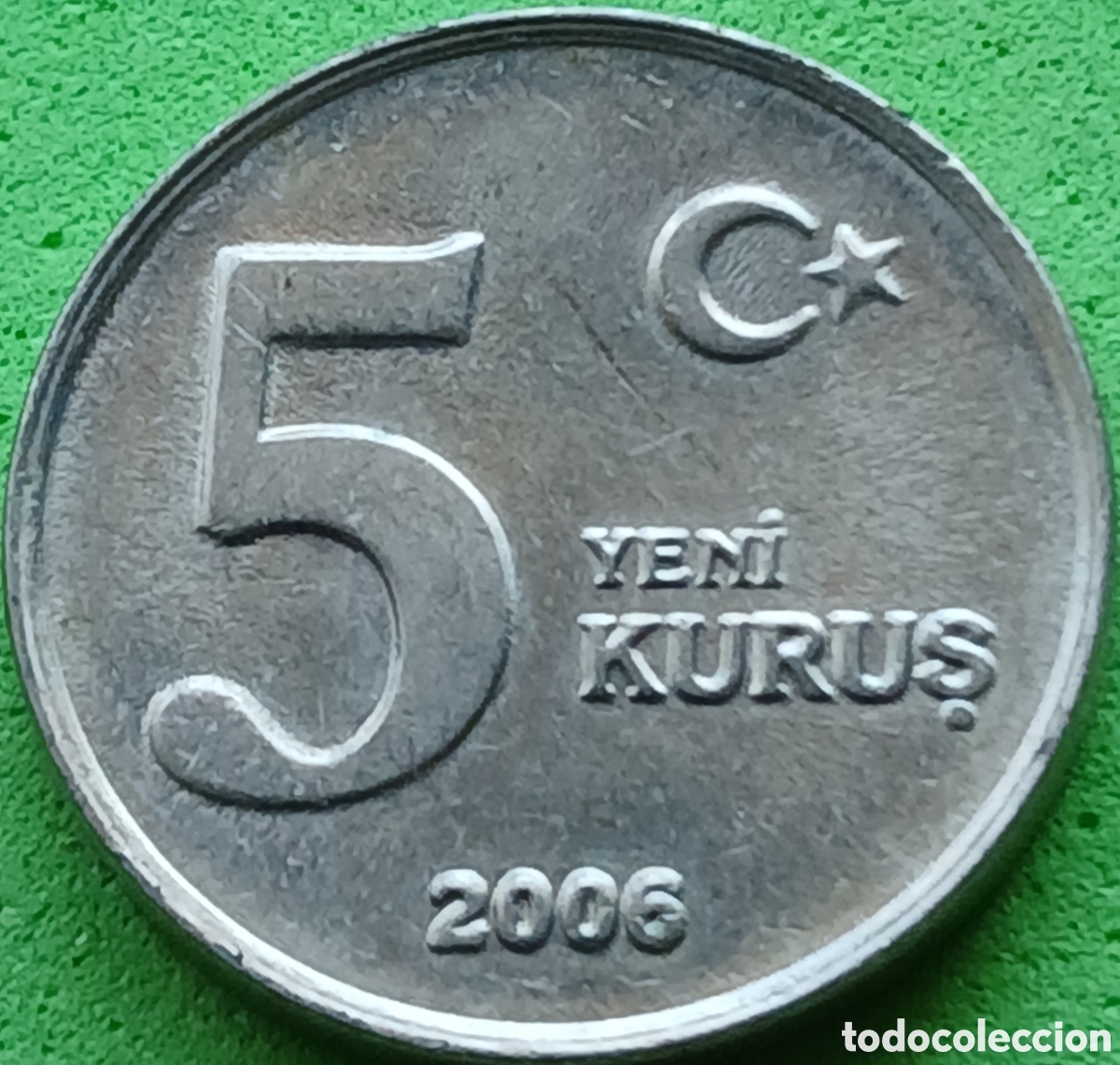 Monedas antiguas de Asia: Turqu&iacute;a 5 nuevos kurus 2006 km#1165