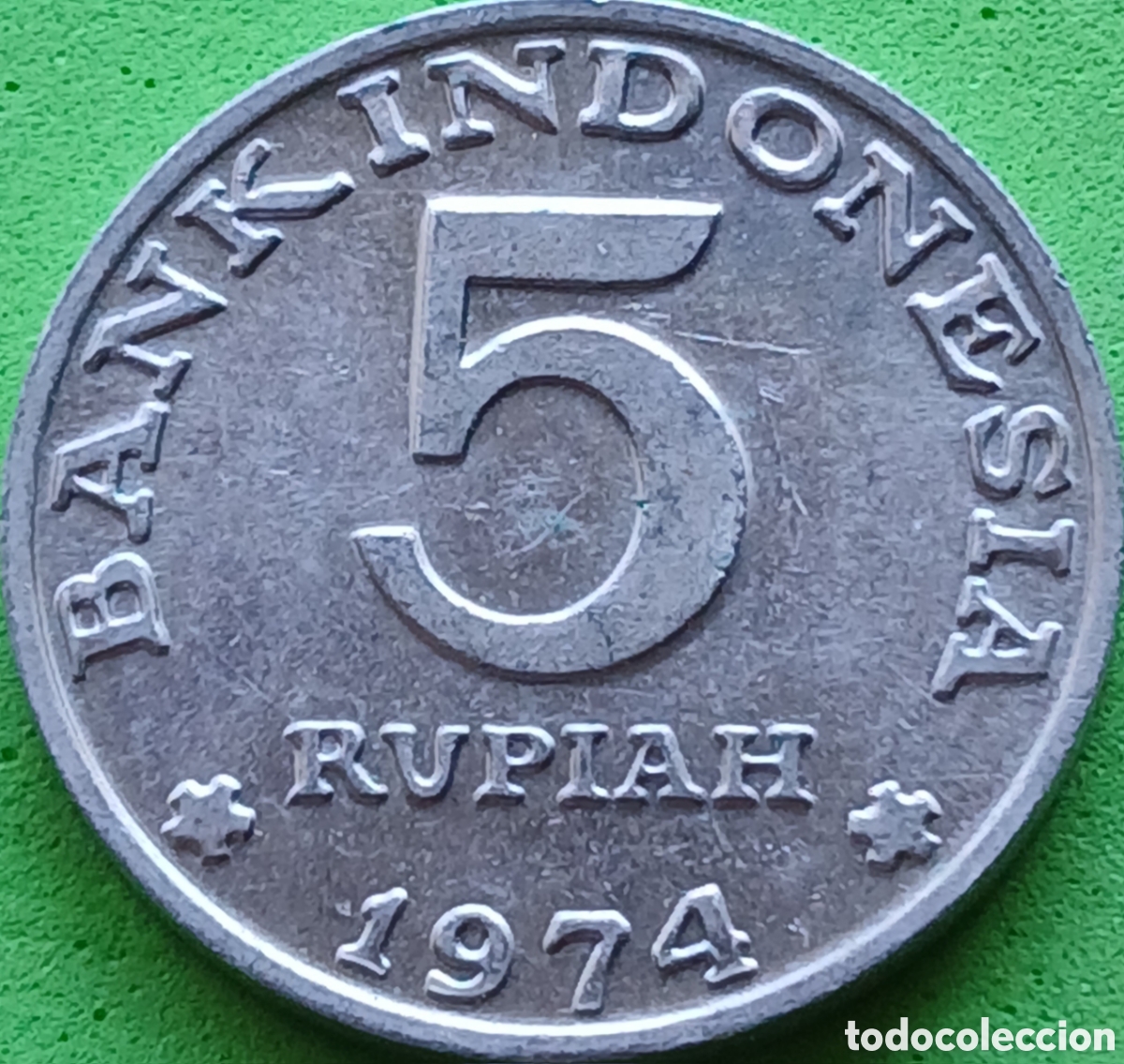 Monedas antiguas de Asia: Indonesia 5 rupias 1974 km#37 FAO