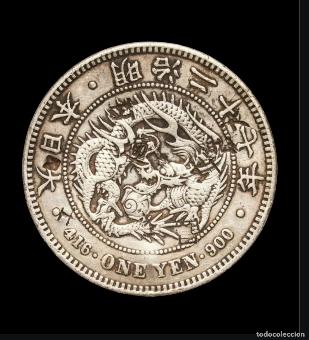 Monedas antiguas de Asia: Jap&oacute;n - 1 Yen 1894 (A&ntilde;o 27 Meiji) - Plata .900 - Drag&oacute;n Imperial