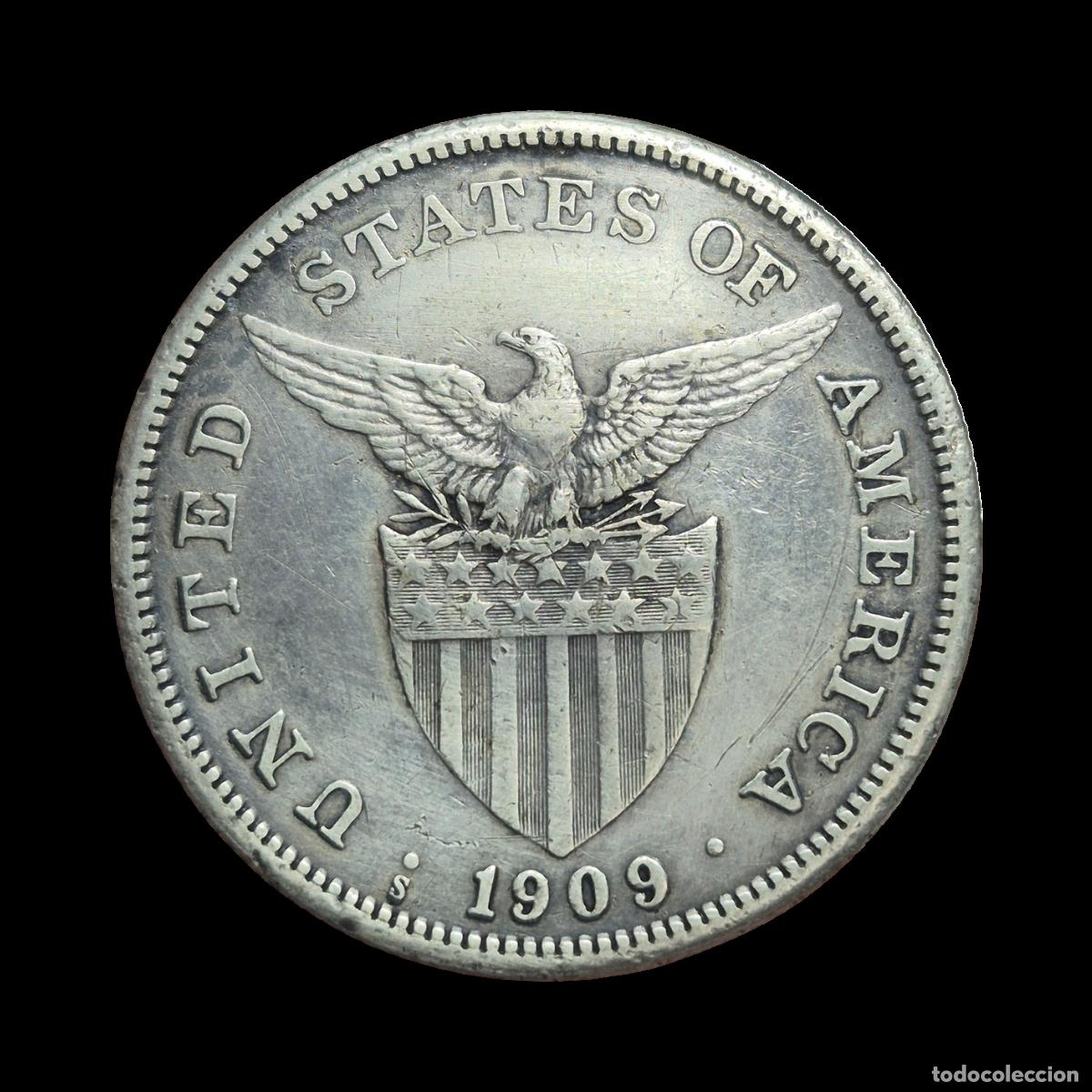 Monedas antiguas de Asia: NT/ FILIPINAS 1 PESO 1909 (M1435)