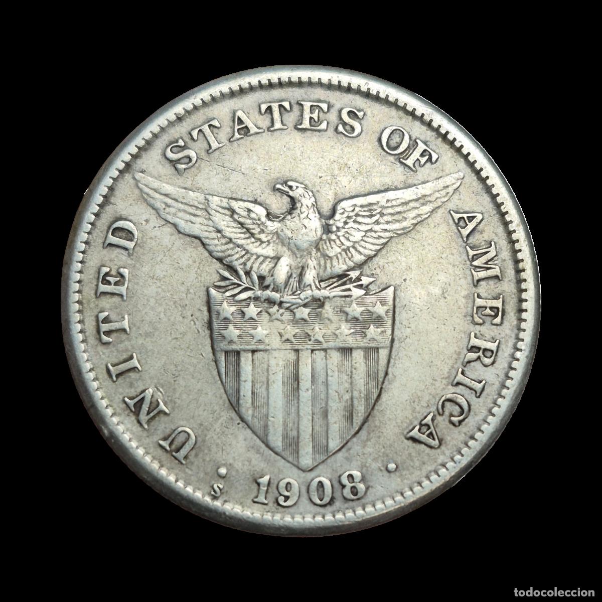 Monedas antiguas de Asia: NT/ FILIPINAS 1 PESO 1908 (M1434)