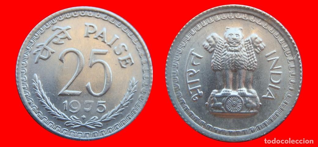 Monedas antiguas de Asia: 25 PAISE 1975 INDIA-152204