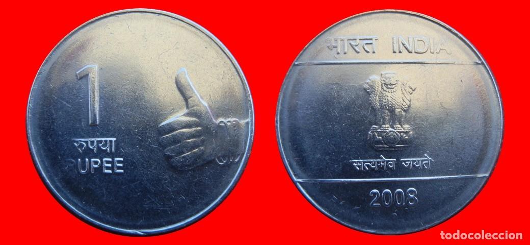 Monedas antiguas de Asia: 1 RUPIA 2008 INDIA-152207