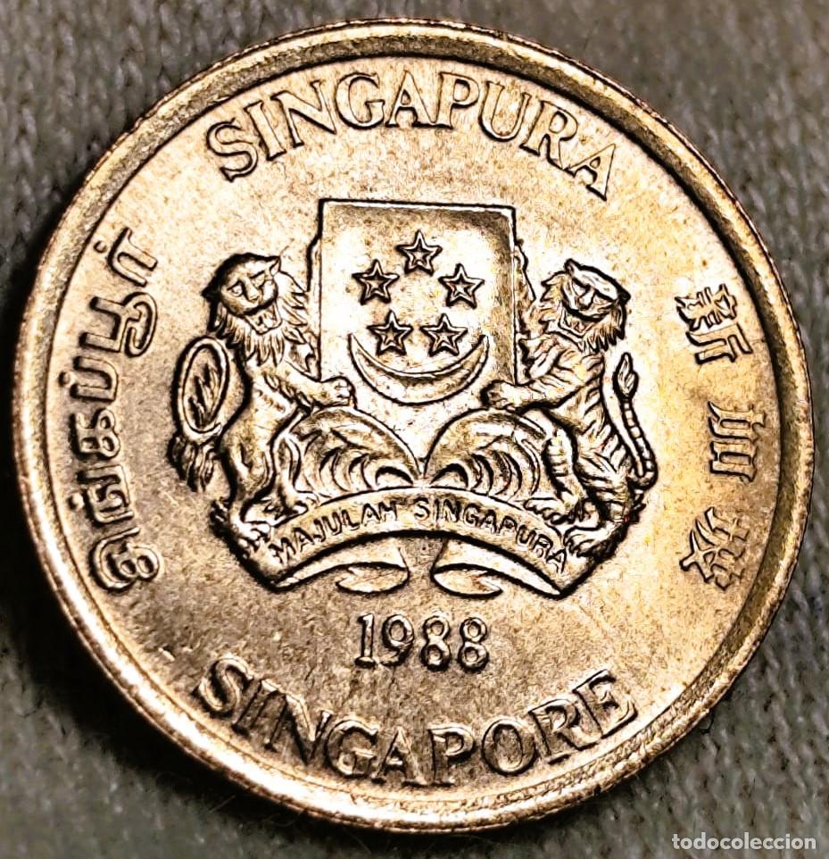 Alte M&uuml;nzen aus Asien: Singapur 5 centavos, 1988 Sin Circular (SC) Lote 2378