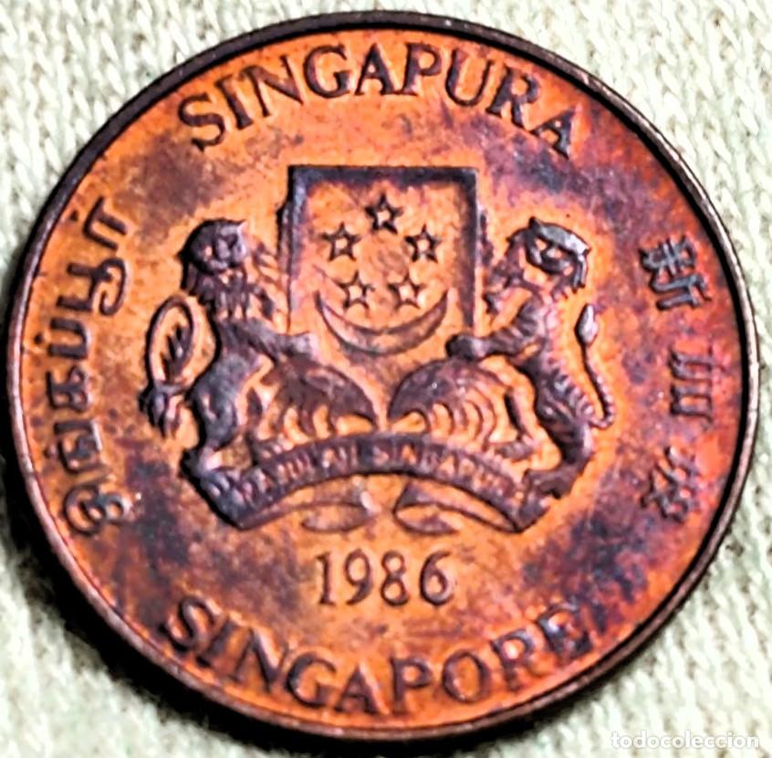 Alte M&uuml;nzen aus Asien: Singapur 1 centavo, 1986 Sin Circular (SC) Lote 2379