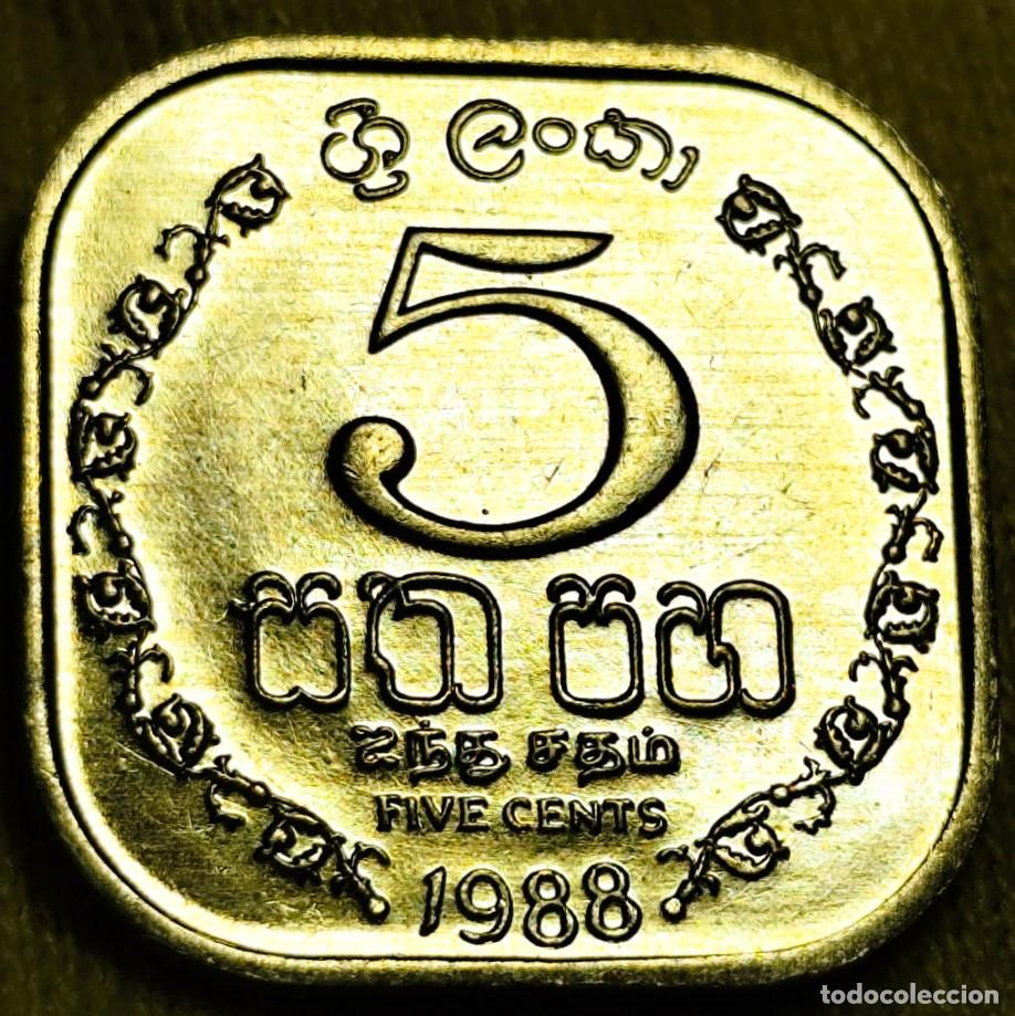 Alte M&uuml;nzen aus Asien: Sri Lanka &ndash; 5 Centavos 1988 &ndash; Sin Circular (SC) Lote 2387