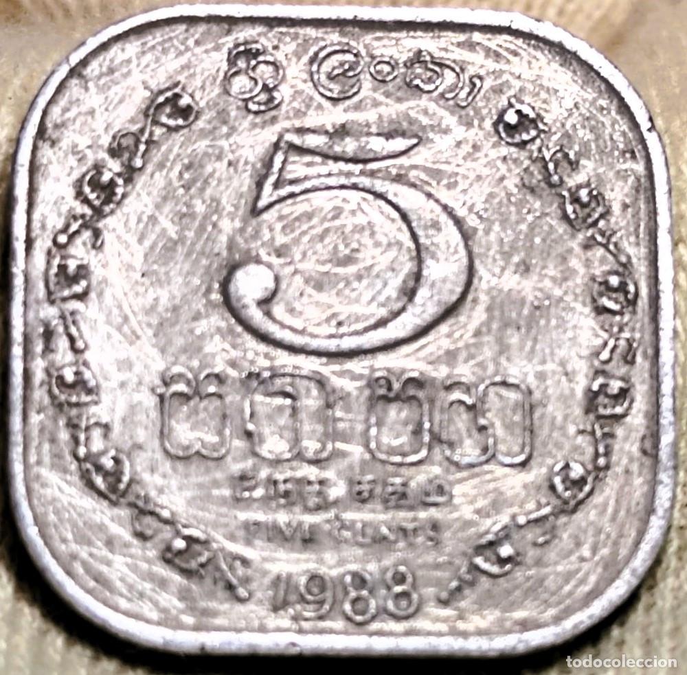 Alte M&uuml;nzen aus Asien: Sri Lanka &ndash; 5 Centavos 1988 &ndash; Mbc+ Lote 2391