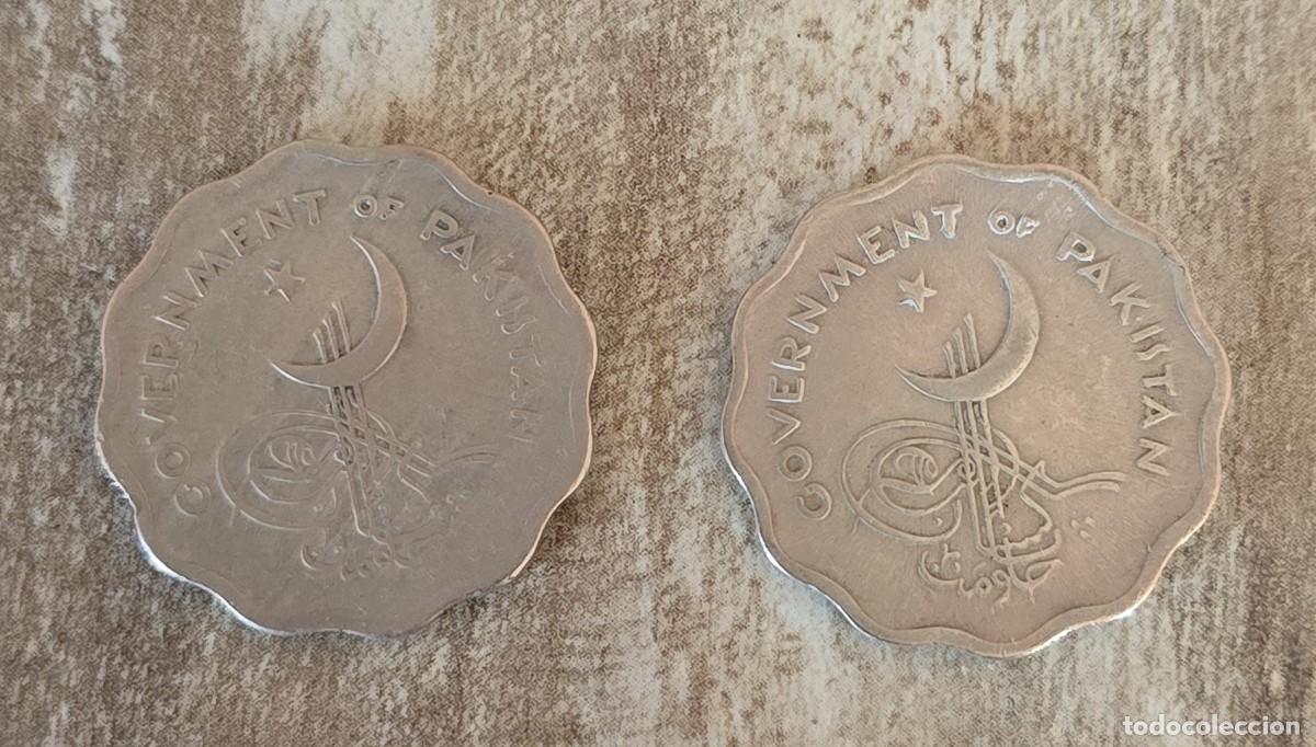 Moedas antigas da &Aacute;sia: 2 MONEDA DE PAKISTAN DIVERSOS A&Ntilde;OS - 10 PAISA
