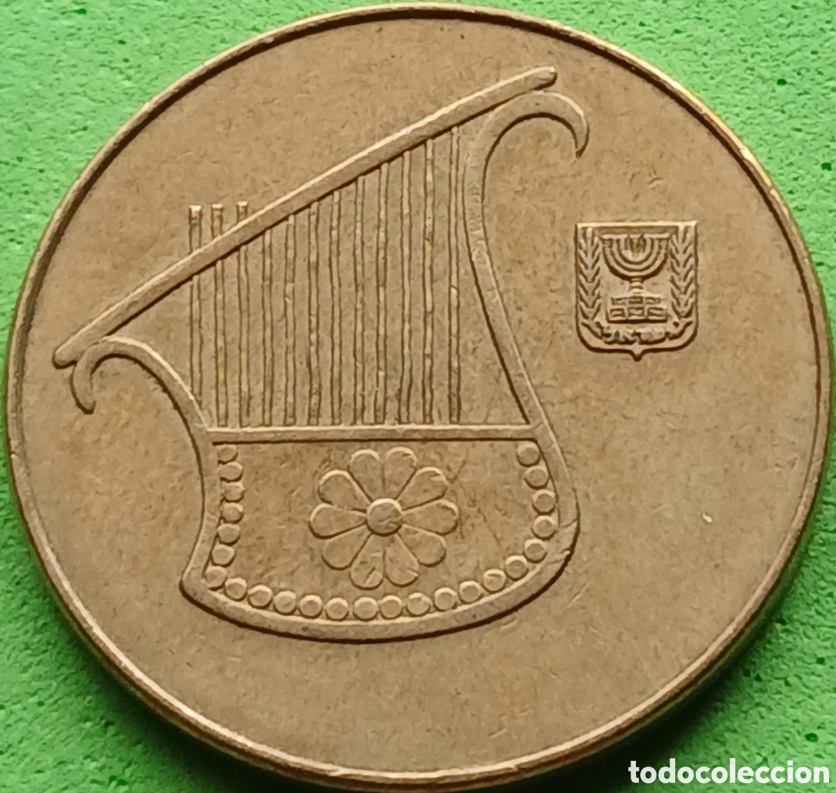 Monedas antiguas de Asia: Israel &frac12; nuevo shequel 1985 km#159