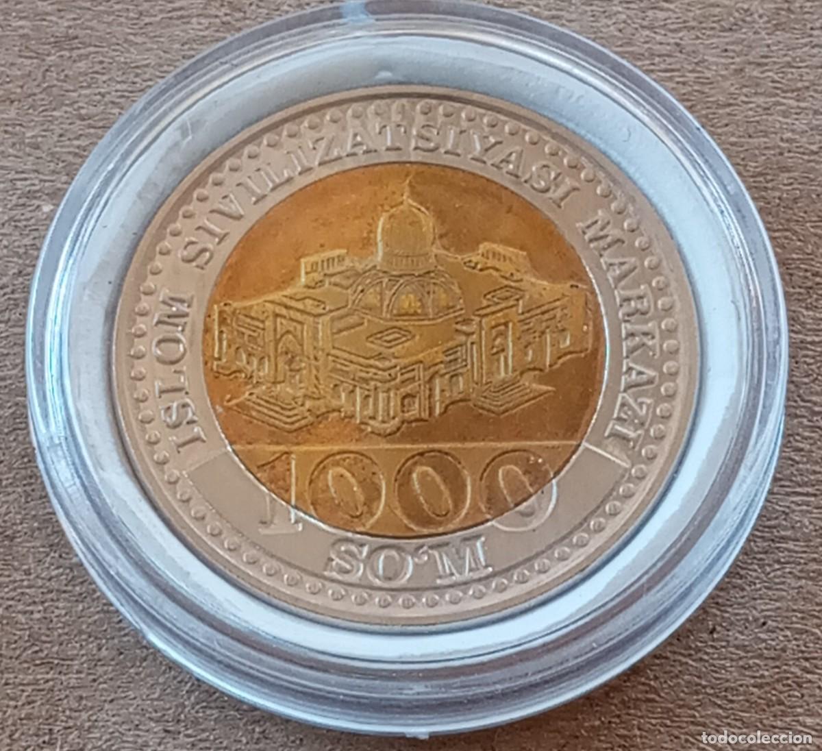 Moedas antigas da &Aacute;sia: LOTE 185 MONEDA BIMETALICA DE UZBEKISTAN (SIN CIRCULAR)