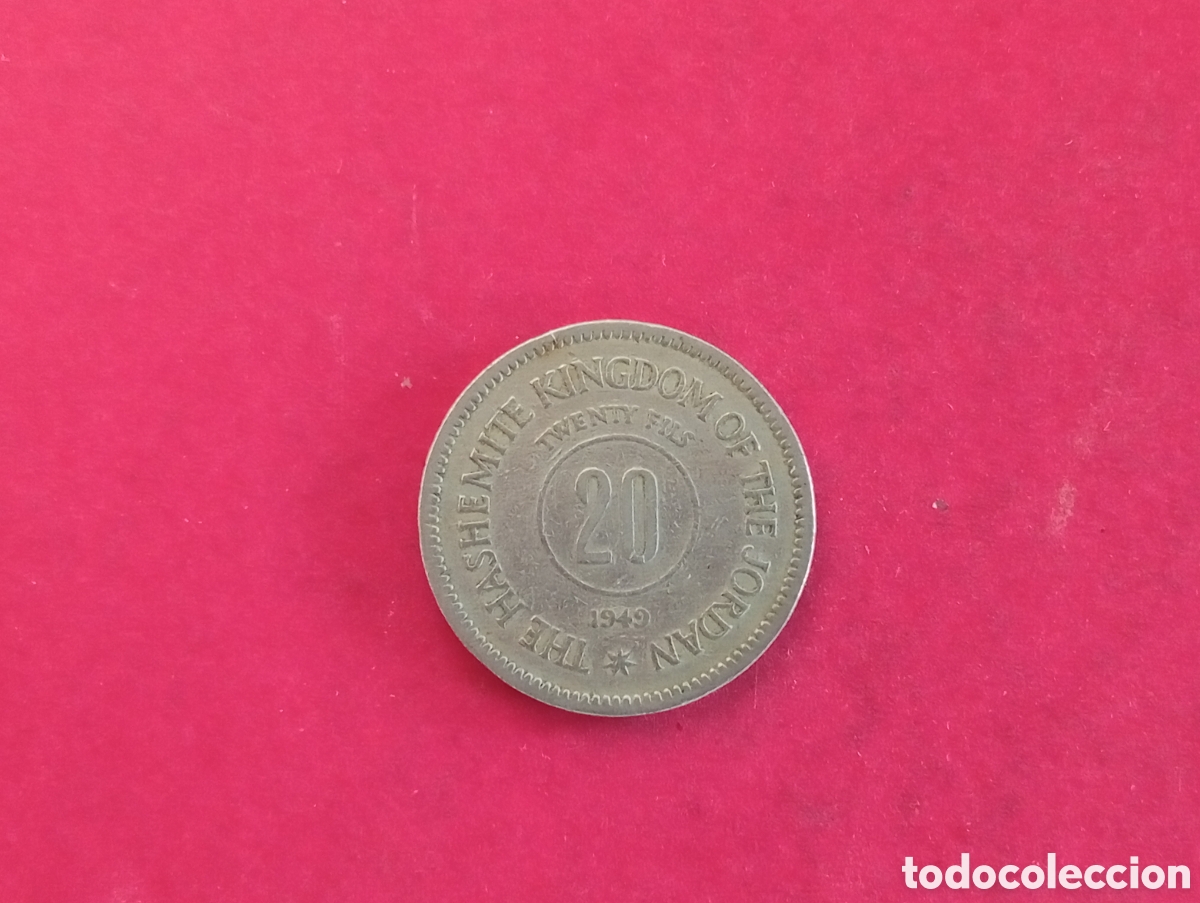 Monedas antiguas de Asia: 20 fils de Jordania 1949