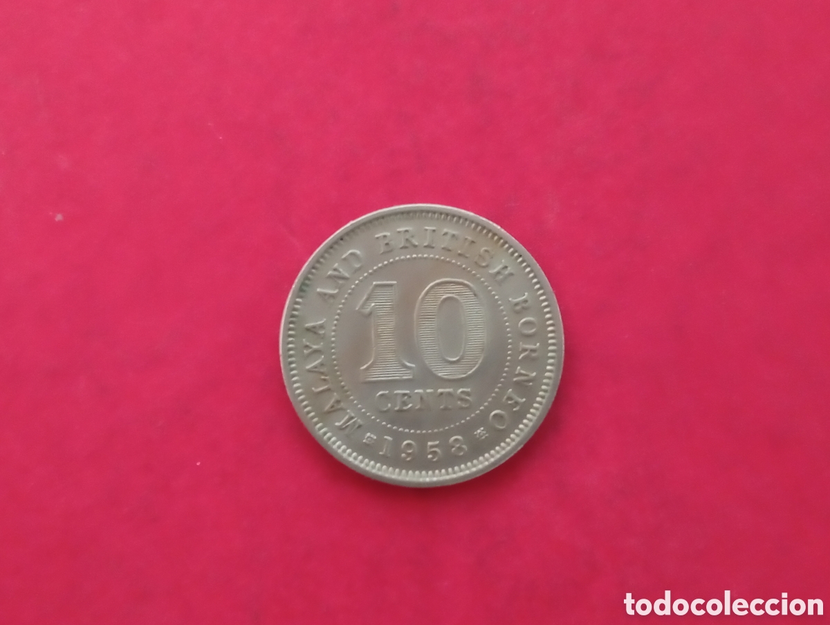 Monedas antiguas de Asia: 10 cents de Malasia 1958