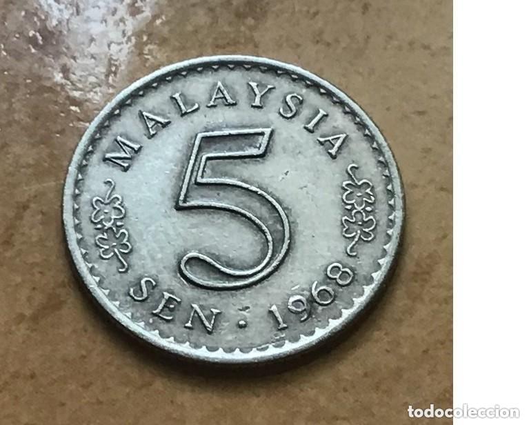 Monedas antiguas de Asia: 5 sen de Malasia. A&ntilde;o 1968