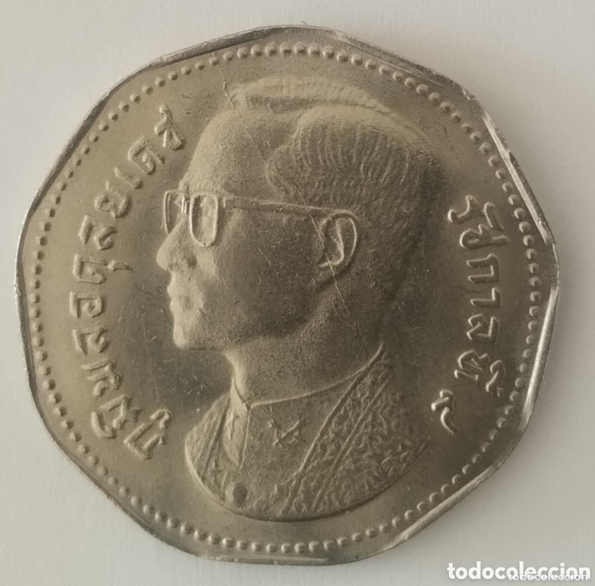 Moedas antigas da &Aacute;sia: MONEDA DE TAILANDIA DE 5 BATH 1972 REY RAMA IX (FOTO)