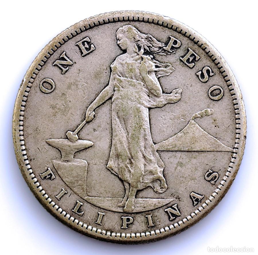 Monedas antiguas de Asia: SC-Filipinas. 1 peso. 1907. San Francisco. MBC+/VF+ Plata 19,9 g.