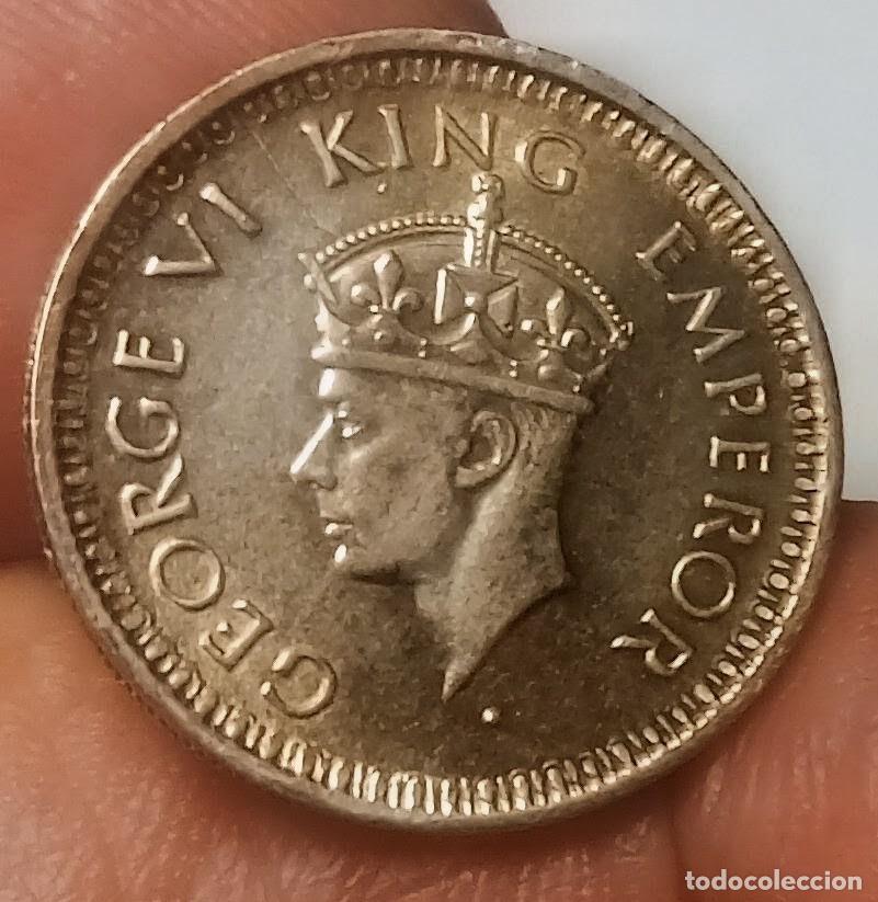 Moedas antigas da &Aacute;sia: INDIA BRIT&Aacute;NICA, 1/4 DE RUPIA 1943, COMO S/C. ENV&Iacute;O CORREO ORDINARIO 1,75 &euro; Y CERTIFICADAO 5,75