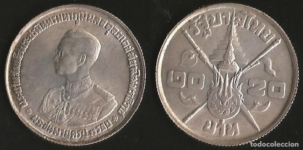 Monedas antiguas de Asia: TAILANDIA - 20 BAHT - 1963 - E.B.C++ - PLATA - Foto 1