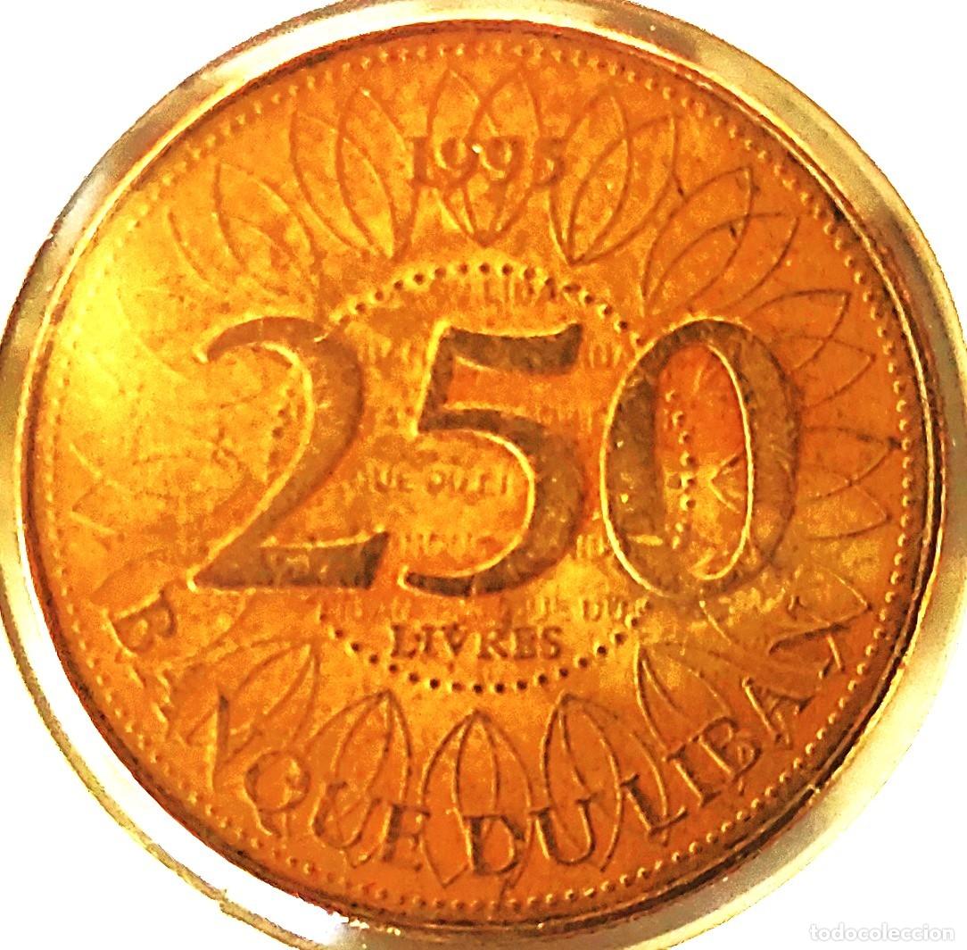 Monedas antiguas de Asia: LIBANO (1995-2018) - 250 LIBRAS 1995 - A - 5,30 GR. COBRE-ALUMINIO-NIQUEL- DIAMETRO 23,50 - KM#36