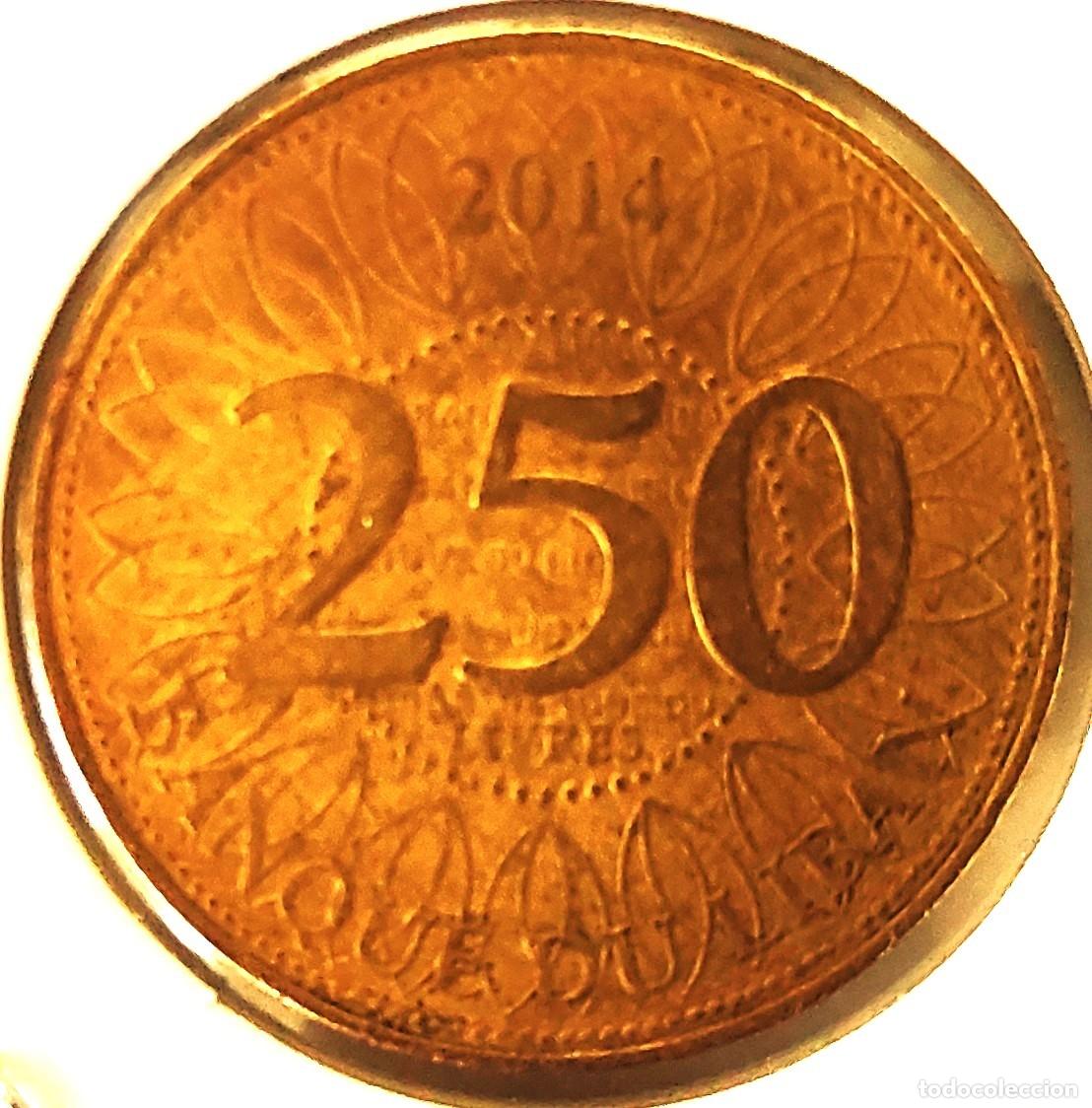 Monedas antiguas de Asia: LIBANO (1995-2018) - 250 LIBRAS 2014 - A - 5,30 GR. COBRE-ALUMINIO-NIQUEL- DIAMETRO 23,50 - UC#1