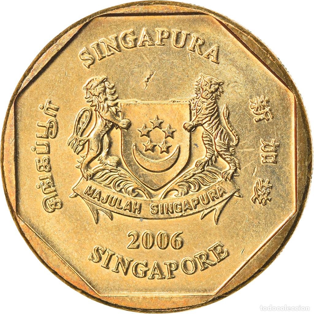Monedas antiguas de Asia: [#828491] Moneda, Singapur, Dollar, 2006, Singapore Mint, MBC, Aluminio - bronce, KM:103