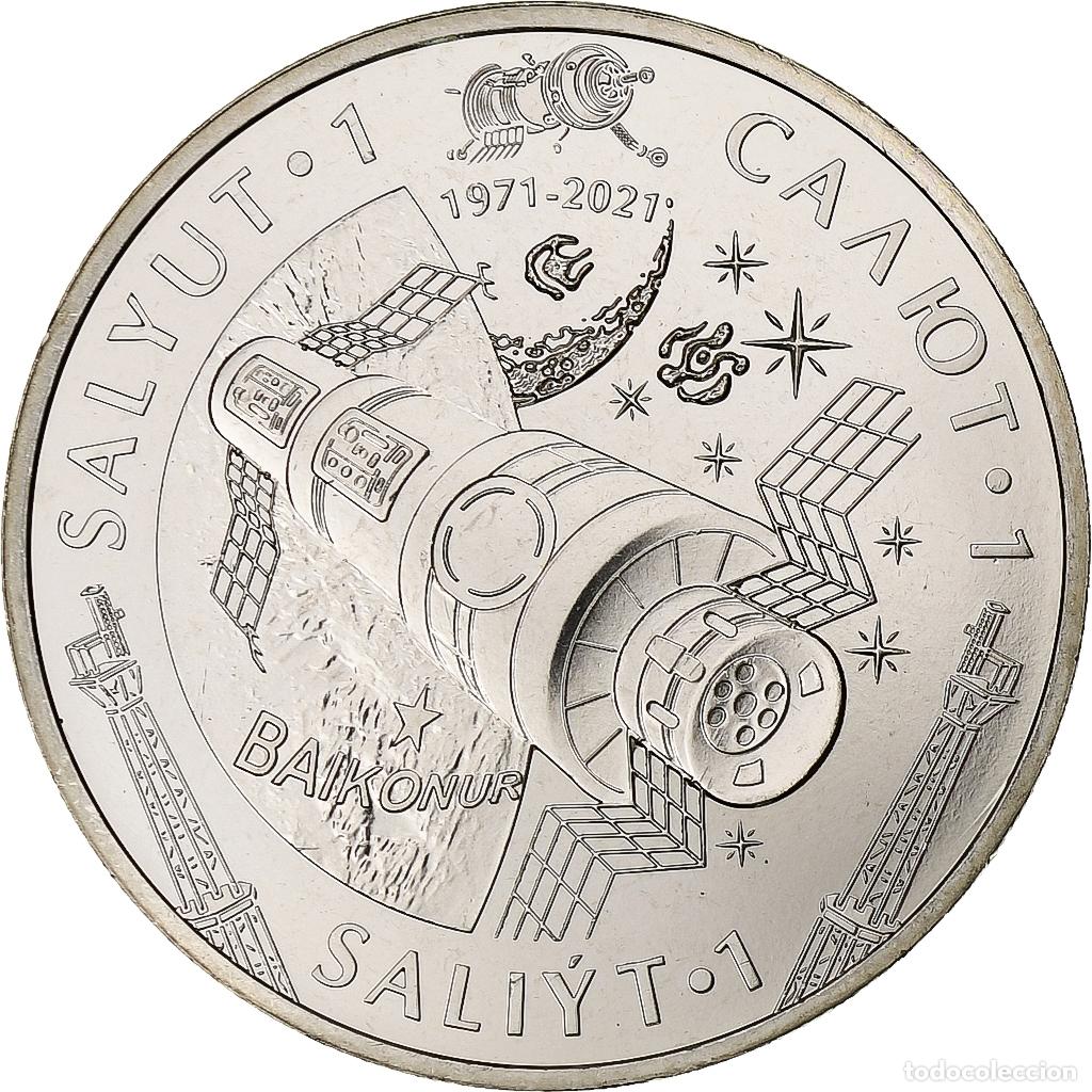 Monedas antiguas de Asia: [#1306413] Kazajist&aacute;n, 100 Tenge, Salyut-1, 2021, Kazakhstan Mint, Cobre - n&iacute;quel, SC