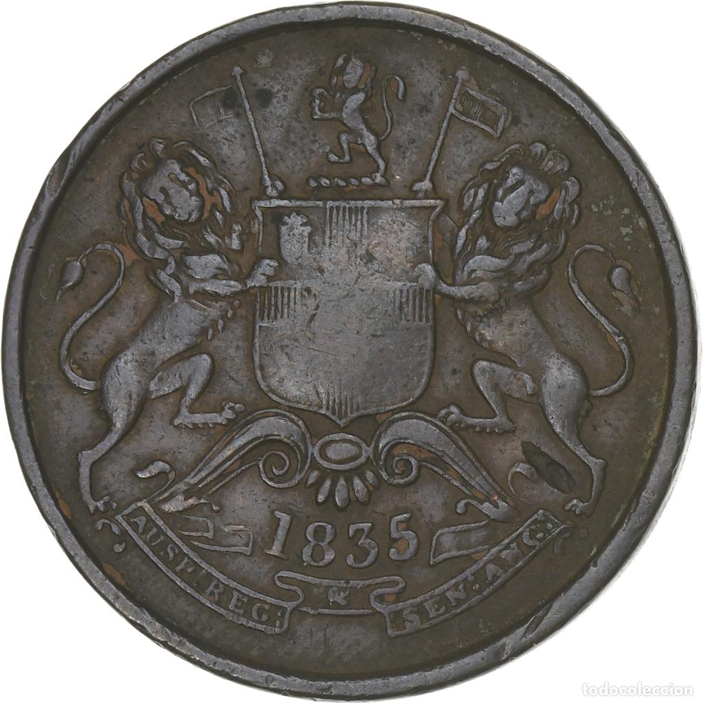 Monedas antiguas de Asia: [#1252026] INDIA BRIT&Aacute;NICA, 1/2 Anna, 1835, Bombay, Cobre, BC+, KM:447.1