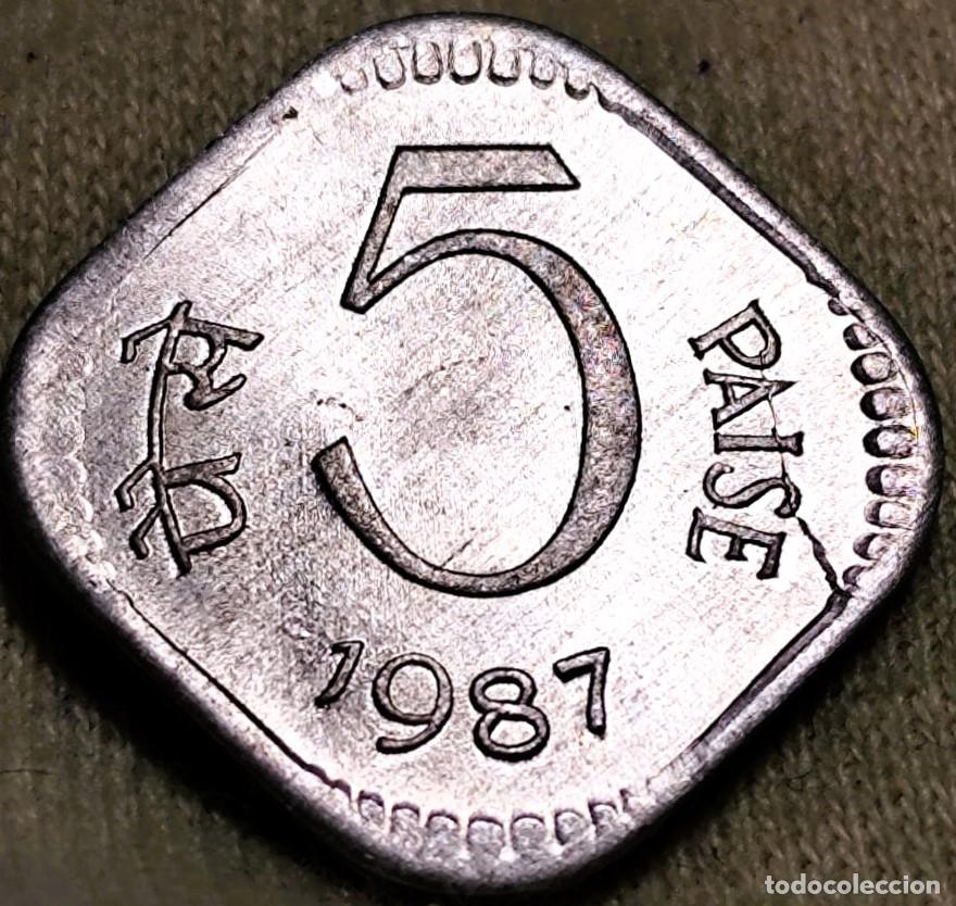 Monete antiche di Asia: India &ndash; 5 Paisa 1987&ndash; Sin Circular &ndash; Lote 2591