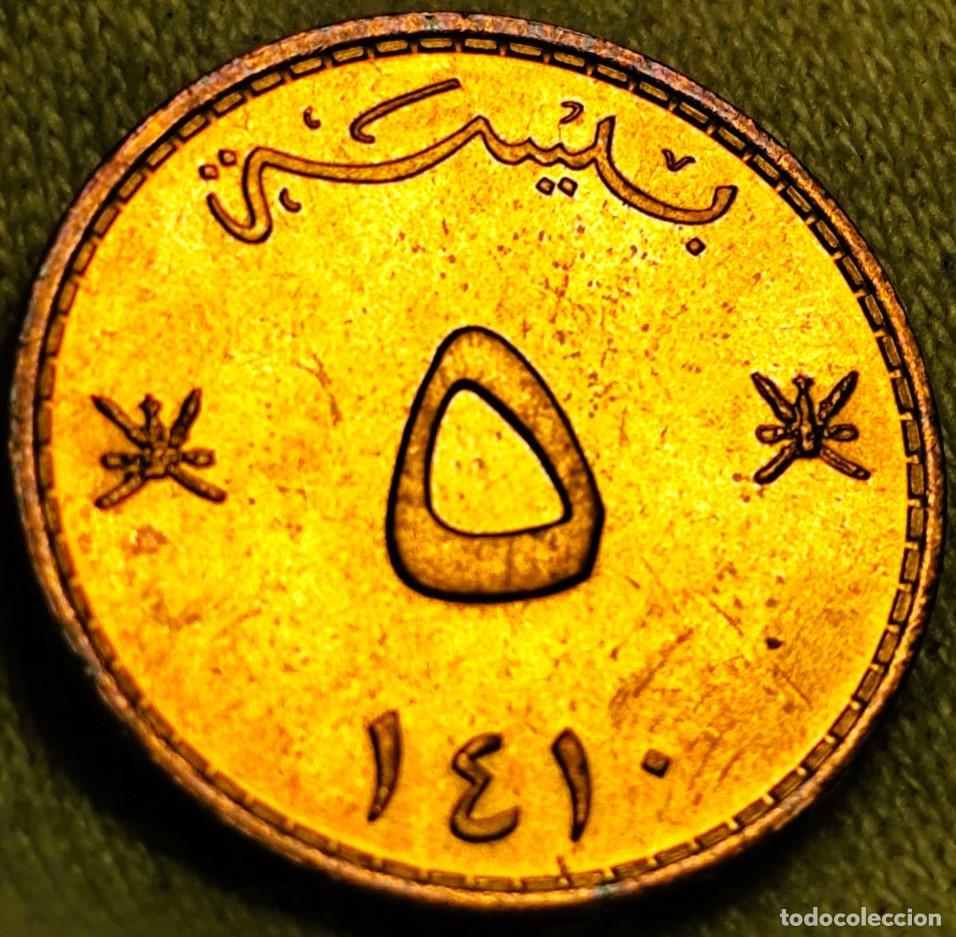 Monete antiche di Asia: Om&aacute;n &ndash; 5 Baisa 1999 (AH 1419) &ndash; KM# 108 Estado: Sin circular (UNC) Lote: 2620