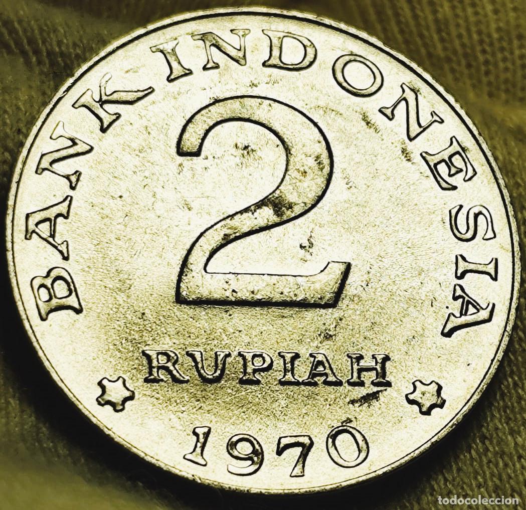 Alte M&uuml;nzen aus Asien: Indonesia 2 rupiah, 1970, Sin Circular, Lote 2625
