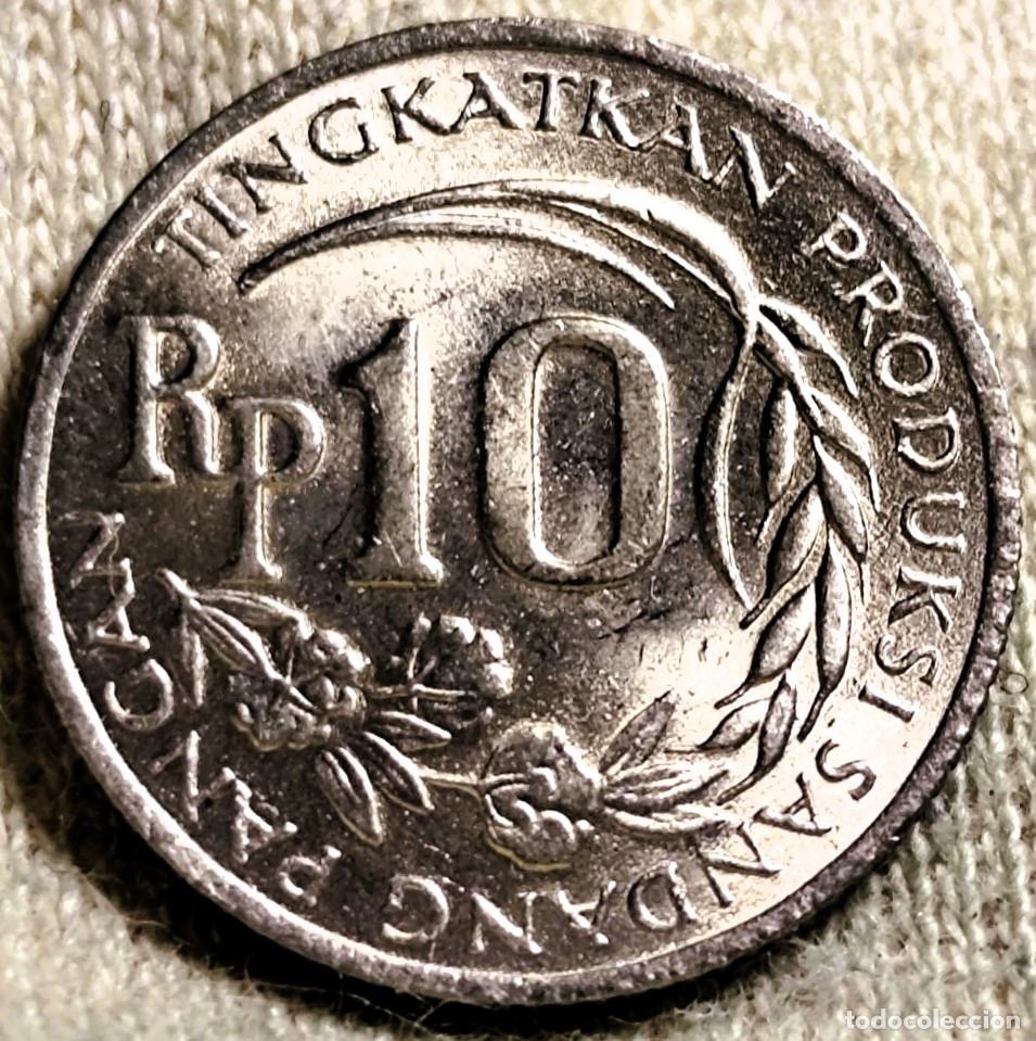 Moedas antigas da &Aacute;sia: Indonesia 10 rupiah, 1971, Sin Circular, Lote 2627