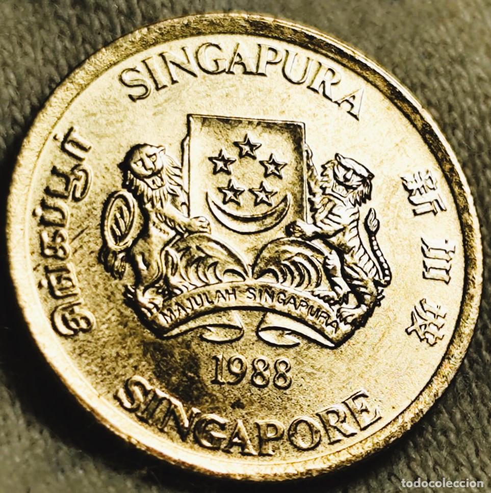 Monete antiche di Asia: Singapur 5 centavos, 1988 Sin Circular (SC) Lote 2632