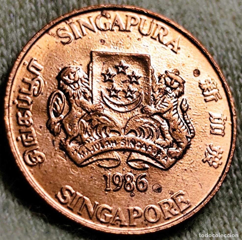 Monedas antiguas de Asia: Singapur 1 centavo, 1986 Sin Circular (SC) Lote 2633