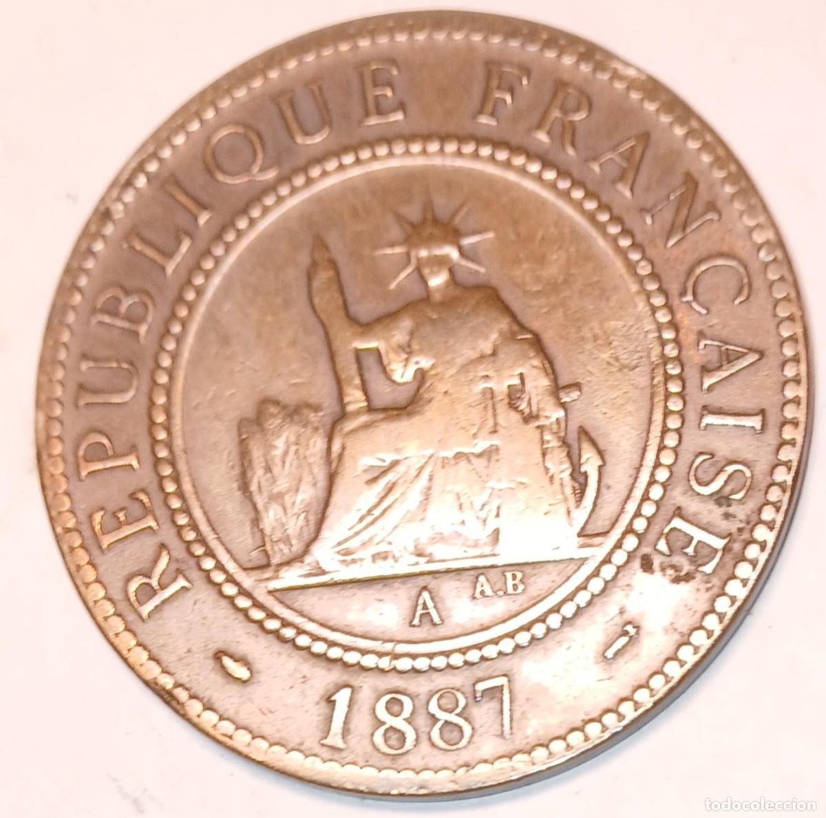 Monedas antiguas de Asia: INDOCHINA FRANCESA 1 CENTIMO 1887 COLONIA FRANCESA. ENV&Iacute;O CORREO ORDINARIO 1-75 &euro;. CERTIFICADO 5, 75