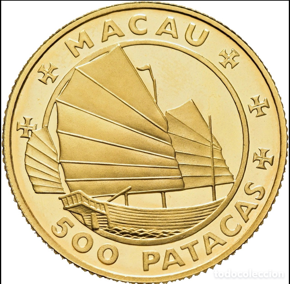 Monedas antiguas de Asia: Moneda ORO Macao 500 Patacas 1988 SC. Con Certificado. Gran Premio Autom&oacute;vil. 35 Aniversario