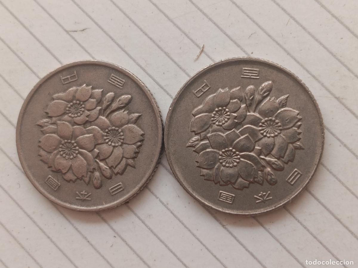 Monedas antiguas de Asia: Jap&oacute;n. 2 monedas de 100 yen