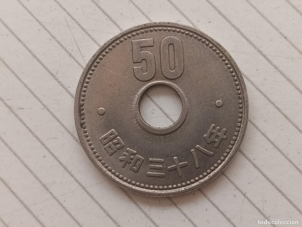 Monedas antiguas de Asia: Jap&oacute;n. Moneda de 50 yen