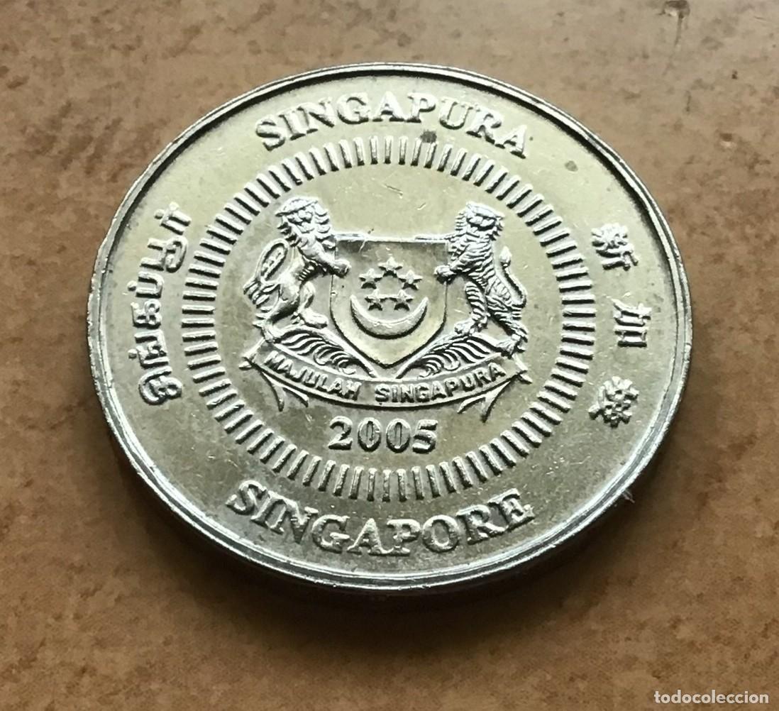 Monedas antiguas de Asia: 50 centavos de Singapur. A&ntilde;o 2005 - Foto 2
