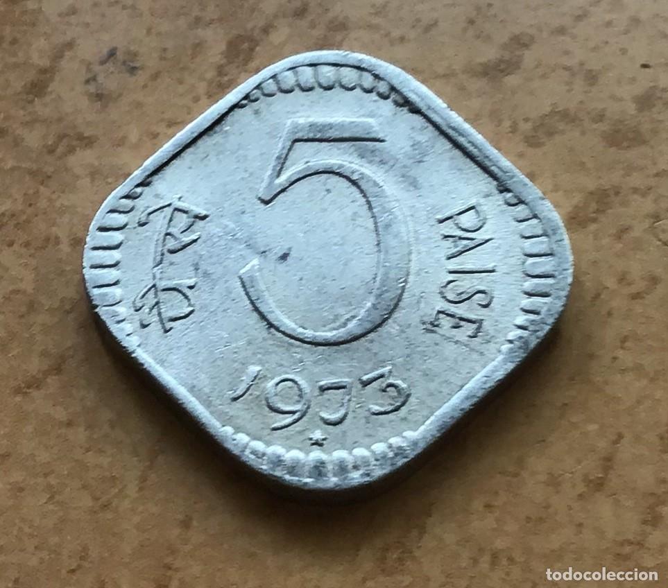 Monedas antiguas de Asia: 5 rupias de India. A&ntilde;o 1973. Ceca de Hyderabad
