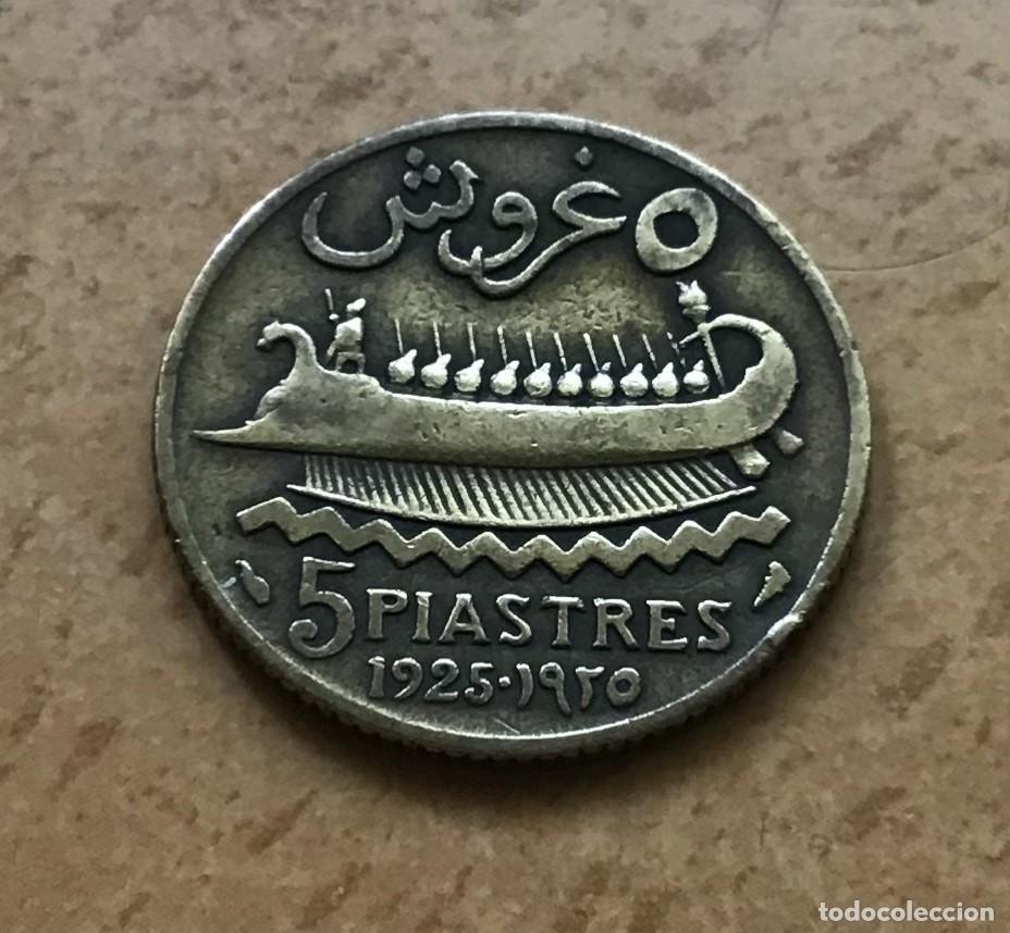Monedas antiguas de Asia: 5 piastras de L&iacute;bano. A&ntilde;o 1925